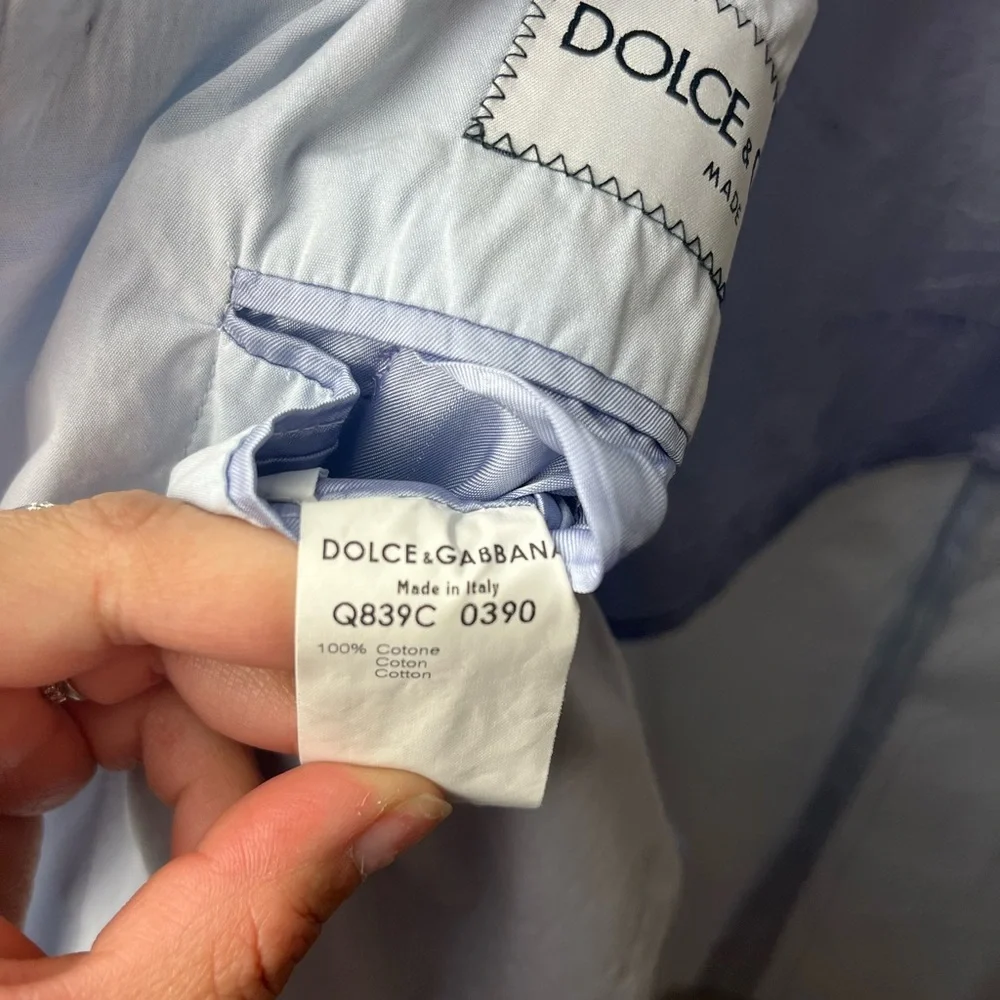 DOLCE & GABBANA Light Blue Mens Blazer 100%Cotton